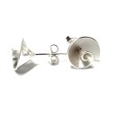 Ohrstecker 925 Silber matt ausgefallen modern einfarbig Ohrschmuck