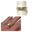Gold bicolor Ring 585/- GG Brillant 0,08 ct vsi eismatt matt Trauring Bandring #58