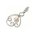 Kettenanhänger 925/- Sterling Silber rhodiniert Perle Tropfen beweglich und Zirkonias Clipanhänger