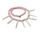 Perlenkette Naturform Perle rosa Biwaperle 925/- Silber...