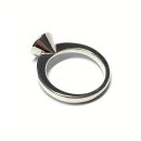 Ring 925/- Silber rhodiniert poliert Solitär Einsteiner Verlobungsring stabil massiv Zirkonia #58