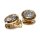 Ohrring 925 Silber vergoldet Ohrclip Klips - Zirkonia 15mm