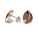 Ohrstecker 585/- Weißgold Rotgold bicolor Brillanten 0,03ct wsi matt und poliert Tropfen