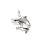 Anhänger 925 Silber Hai Fisch poliert Zirkonia schwarz Kettenanhänger
