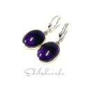 Ohrring 925 Silber Amethyst Cabochon oval intensives Lila...