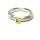 Ring 925 Silber Topas gelb  carré bicolor Silberring Solitär #54