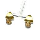 Ohrring 925 Silber vergoldet matt Citrin 8mm rund facettiert Ohrstecker
