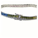Armband 925 Silber rhodiniert Zirkonias Farbverlauf quadratisch facettiert 18cm
