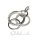Anhänger 925/- Silber rhodiniert teilweise matt Zirkonia 4 Ringe unzertrennlich Kettenanhänger
