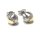 Ohrring 925 Silber Zirkonia bicolor teilweise matt Halbkugel 7,5mm Ohrstecker