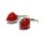 Ohrring 925/- Silber rhodiniert Erdbeere rot Ohrhänger farbig Lack