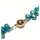 Halskette Perle türkis Hangefertigte Glasperlen Magnetschließe Silber rosévergoldet 46cm