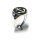 Ring 925 Silber Anker Motiv Siegelring Lack schwarz #61