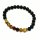 Armband Onyx schwarz matt Bernstein Kugel Farbverlauf Naturbernstein 18-19cm