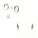 Ohrring 925/- Silber rhodiniert Creole modern poliert einfarbig oval Zirkonia