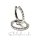 Ohrring 925/- Silber rhodiniert Glanz Muster Scharniercreole Creole schmal 17mm