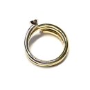 Goldring 585/- bicolor Brillant je 0,1ct w/si + light brown si modern massiv Solitär #57