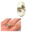 Goldring 585/- bicolor Brillant je 0,1ct w/si + light brown si modern massiv Solitär #57