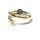 Goldring 585/- bicolor Brillant je 0,1ct w/si + light brown si modern massiv Solitär #57