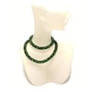 Halskette gehäkelt Glasperlen 925 Silber Schließe Handarbeit Unikatschmuck Häkelkette 45cm schwarz grün