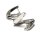 Ohrring 925/- Silber rhodiniert teilweise matt Zirkonia Creole Scharniercreole eckig moderner Look