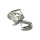 Ohrring 925/- Silber rhodiniert teilweise matt Zirkonia Creole Scharniercreole moderner Look