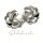 Ohrring 925/- Silber rhodiniert teilweise Glanz matt Zirkonia Creole Scharniercreole moderner Look