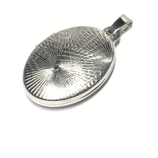 Anhänger Medaillon 925 Silber rhodiniert diamantiert oval 2 Foto Bild Familie Kettenanhänger