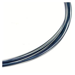 Kette Stahlseil blau + perlweiß mehrreihig 26reihig Klippverschluß Edelstahl 50cm
