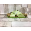 Brinkmann Damen Kreuz-Pantolette hellgrün mit großer Schnalle – Neu & Trendy!