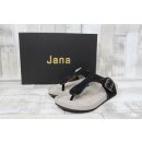 Jana Damen Zehenstegpantolette schwarz mit Lacksteinchen