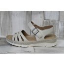 Scandi Damen Sandale beige mit Klettverschluss