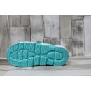 Damen Freizeit Clog türkis mit Stickern