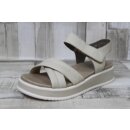 Rieker Damen Kreuzband-Sandale beige mit Klettverschluss
