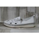 scandi Damen Slipper durchbrochen dickere Sohle weiß