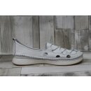 scandi Damen Slipper durchbrochen dickere Sohle weiß