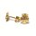 Ohrstecker 925 Silber vergoldet Kleeblatt matt kleine Glücksbringer Ohrring
