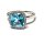 Ring 585/- Weißgold Blautopas Brillanten 0,14ct Solitär Klassiker #56