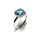 Ring 585/- Weißgold Blautopas Brillanten 0,14ct Solitär Klassiker #56
