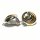Ohrring 925 Silber bicolor Glanz Ohrclip Klips runde Form