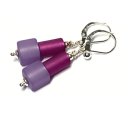 Ohrring 925 Silber Acryl Perle / Zylinder lila violett...