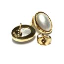 Ohrring 333/- Gold Gelbgold MabePerle oval Perle Ohrstecker Handarbeit Unikatschmuck