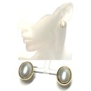 Ohrring 333/- Gold Gelbgold MabePerle oval Perle Ohrstecker Handarbeit Unikatschmuck