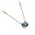 Halskette 925 Silber rhodiniert Zirkonia Blau Achteck Collier 41 - 46cm