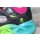 Skechers Kinder Blinklicht Kletthalbschuh schwarz mit neonfarbener Laufsohle