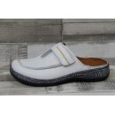 Comfortabel Damen Clog weiß mit bunten Ziernähten , herausnehmbare Innensohle