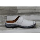 Comfortabel Damen Clog weiß mit bunten Ziernähten , herausnehmbare Innensohle
