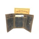 Greenburry Vintage Minibörse, EC-Kartenformat, Fettlederbörse Geldbörse braun
