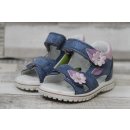 Primigi Mädchen Sandale blau mit rosa Blüten,...