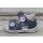 Primigi Mädchen Sandale blau mit rosa Blüten, geschlossener Ferse und zwei Klettverschlüssen